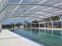Swimming pool enclosures for commercial purposes